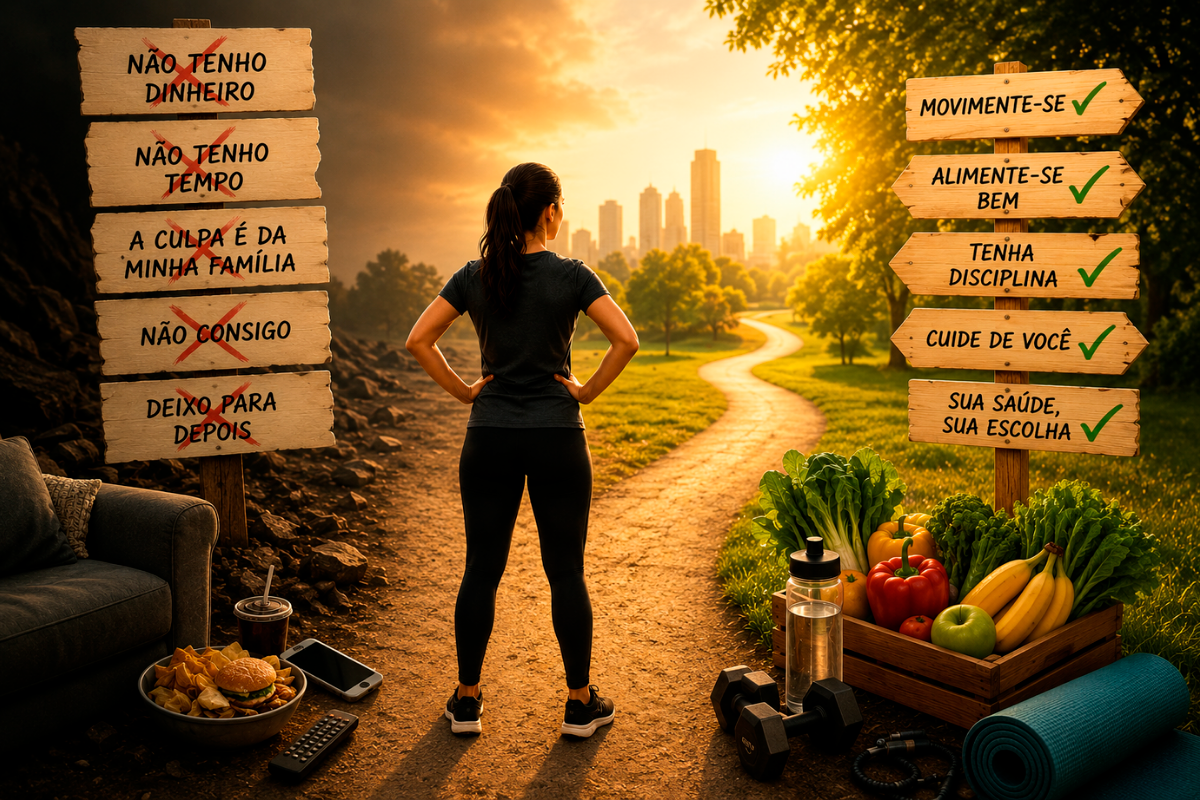 Imagem ilustra a reflexão proposta pela colunista sobre a importância das escolhas cotidianas na construção de uma vida mais saudável, sem ignorar que fatores externos também podem influenciar essa trajetória