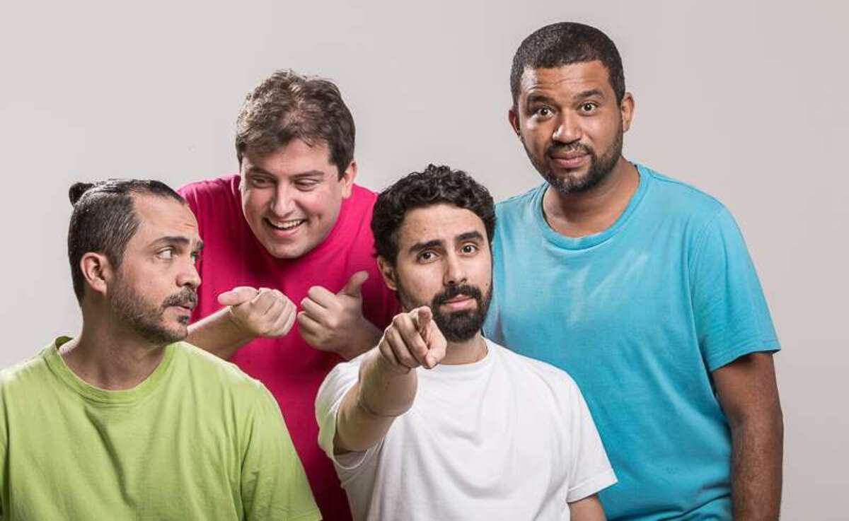 Humoristas João Basílio, Bruno Berg, Bruno Costoli e Thiago Carmona